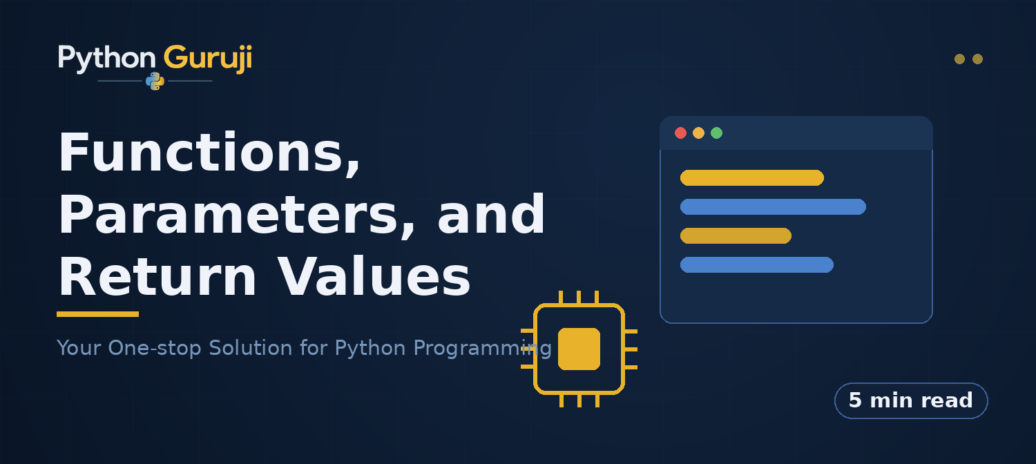Python Functions Explained for Beginners (Parameters & Return) — cover image