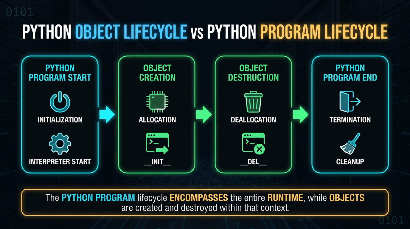 Python Object Lifecycle vs Python Program Lifecycle